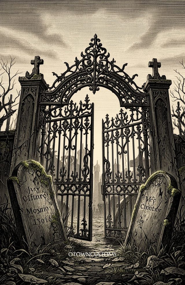Gothic Graveyard Gate Iron Silent Sentinels