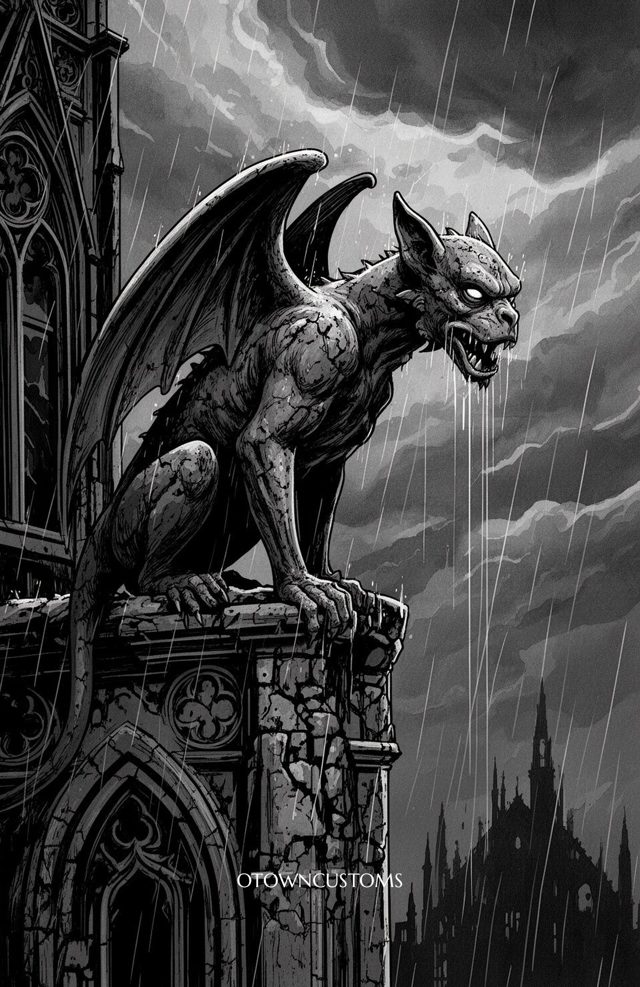 Monochromatic Gothic Illustration