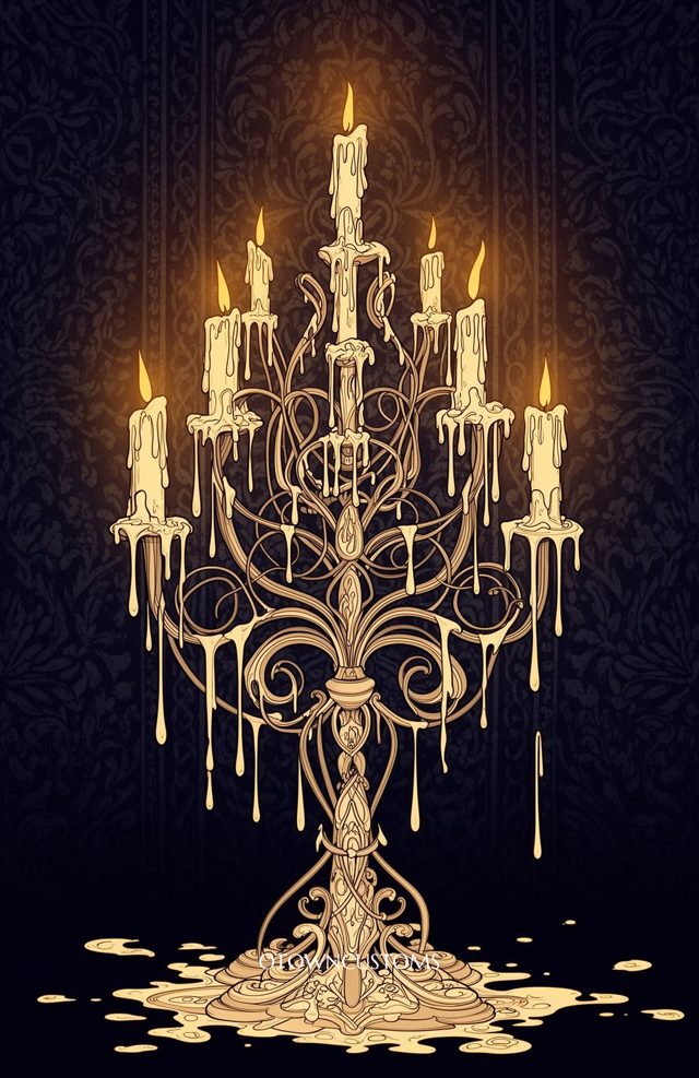 Ornate Candelabra Gothic Wax Tears Waning Light