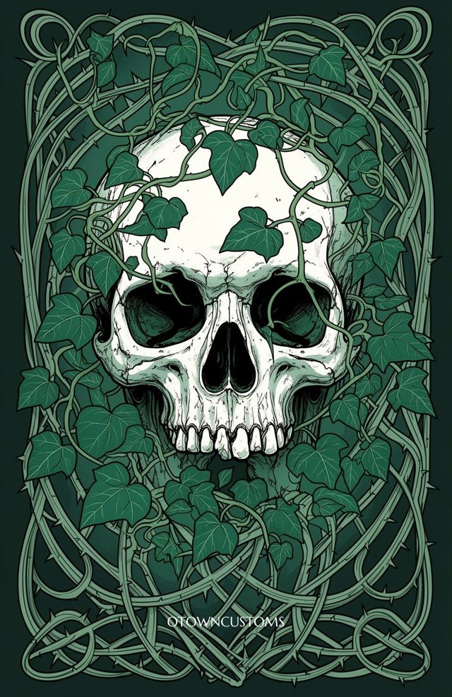 Victorian Skull Ivy Gothic