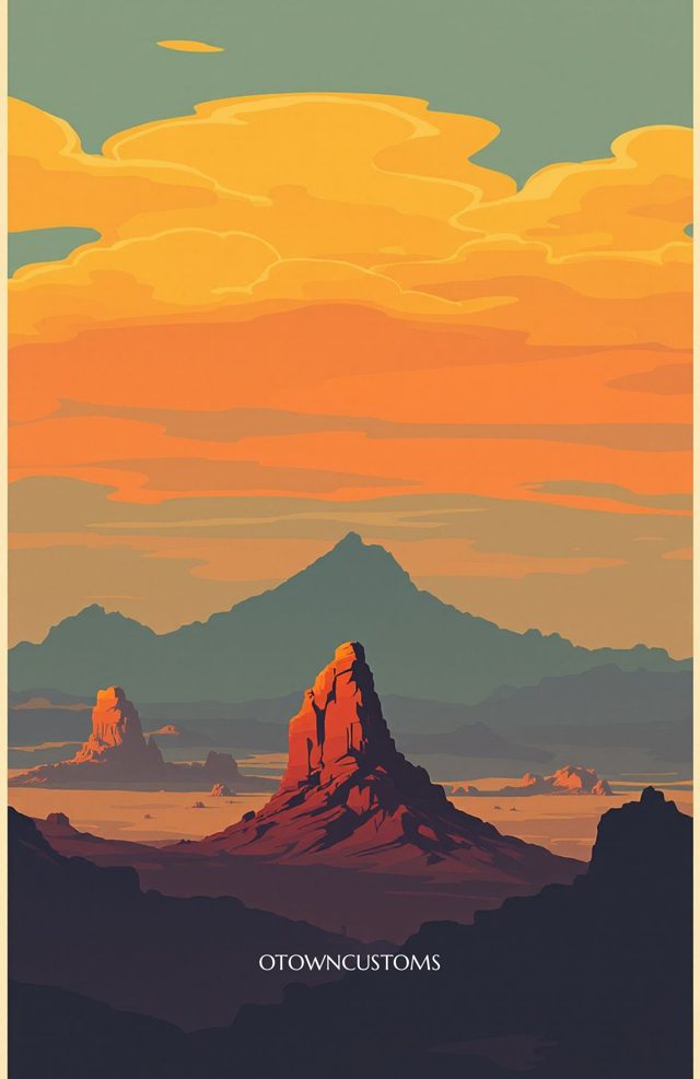 Minimalist Desert Landscape Ryan Mountain Summit