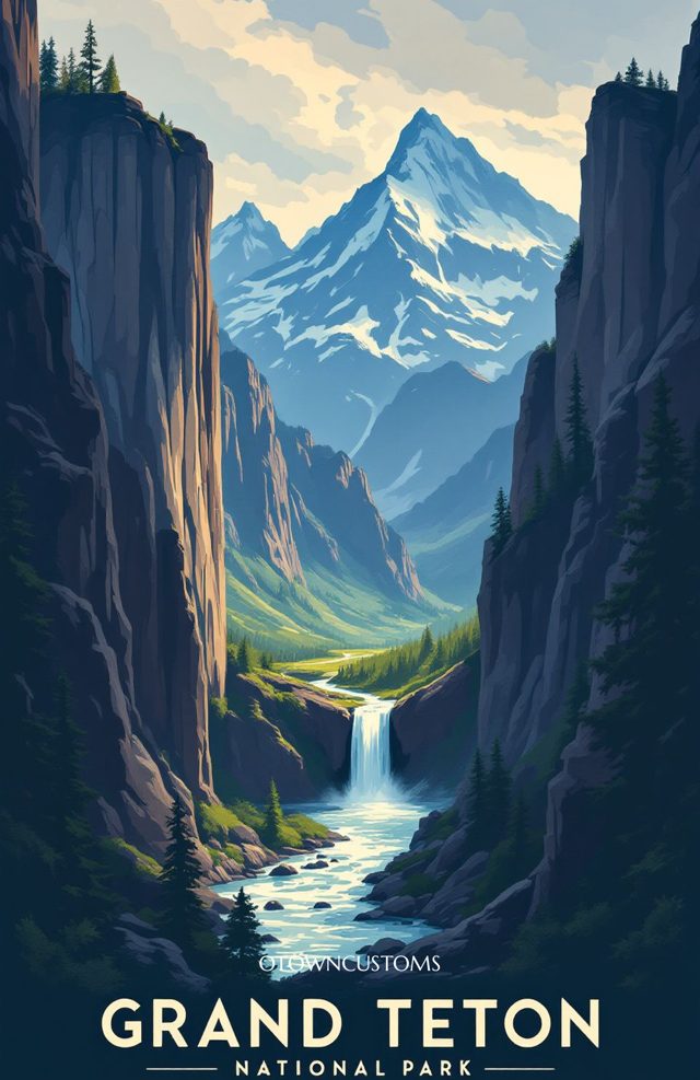 Painterly Mountain Vista Cascade Canyon