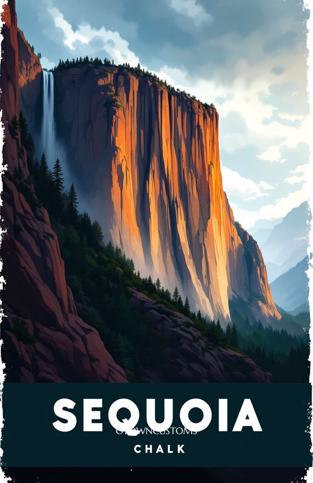 Tokopah Falls Cascade Dramatic Landscape