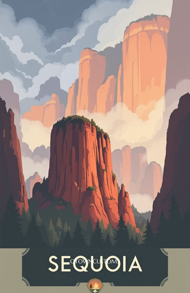 Vintage Travel Poster Congress Trail Grove