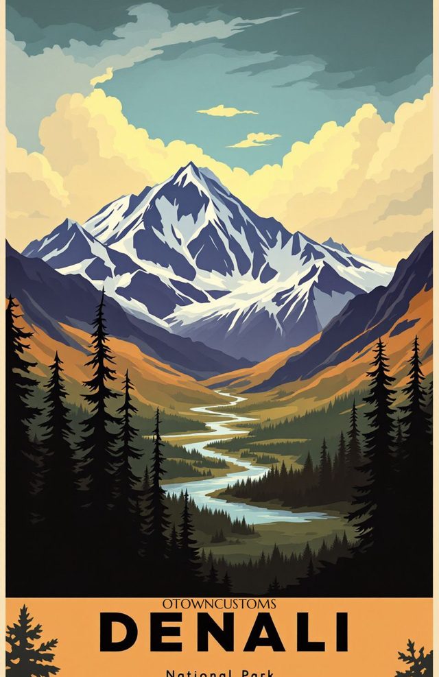 Retro Travel Poster Savage River Valley