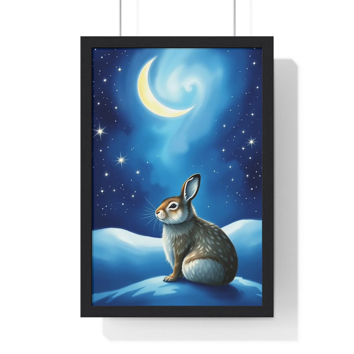 Moonlit Hare — Framed Poster