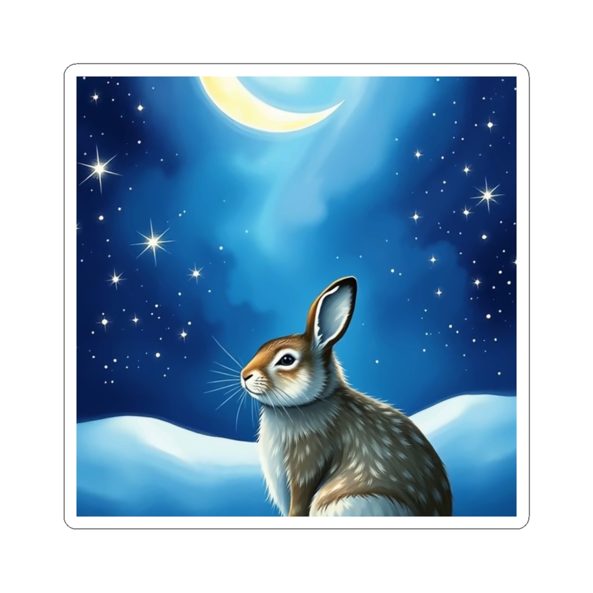 Moonlit Hare — Art Sticker