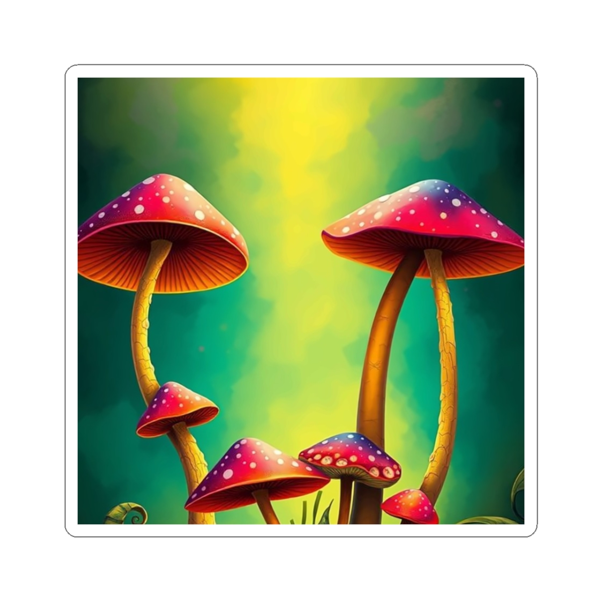 Glowing Mushroom Grove — Art Sticker