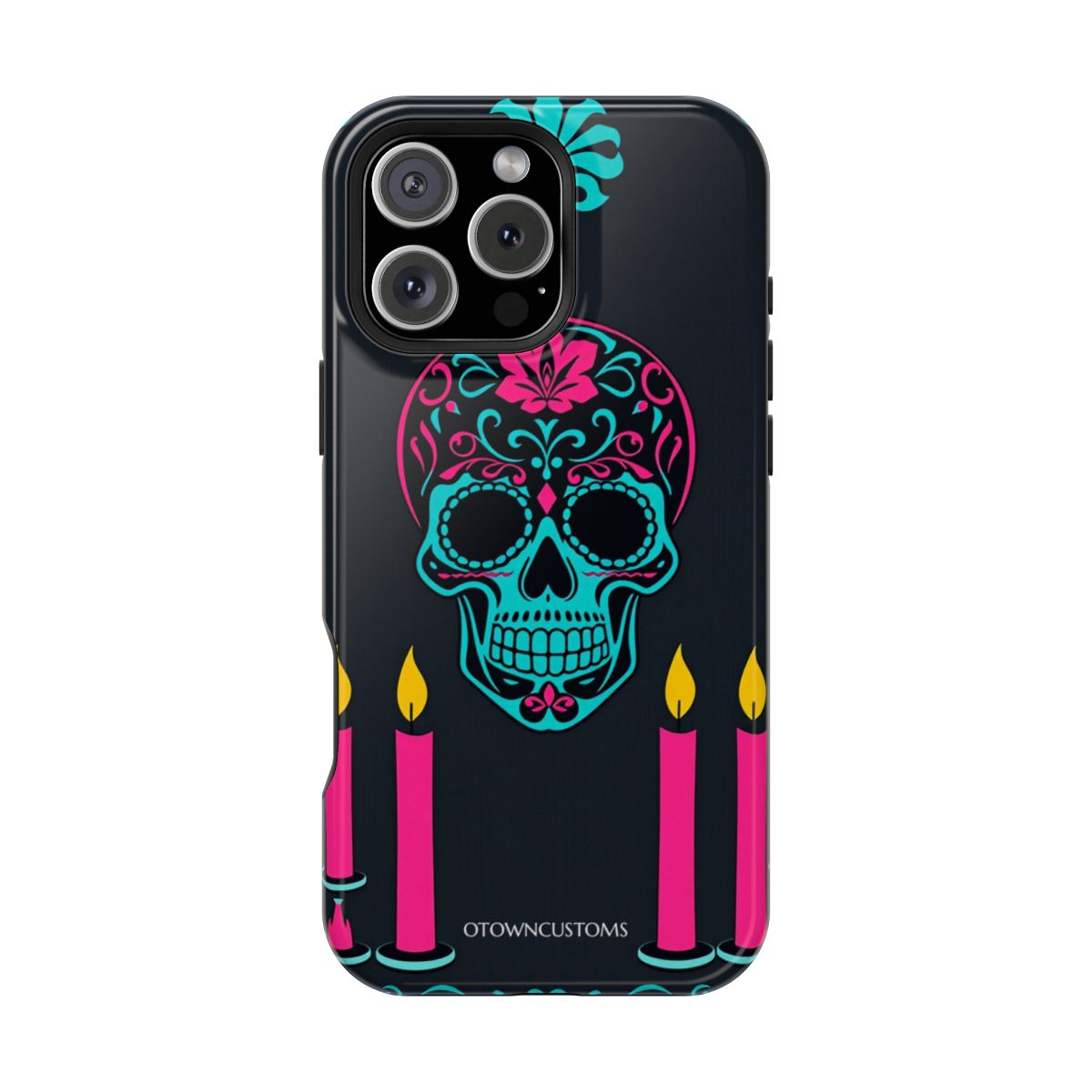 Teal Skull Candle