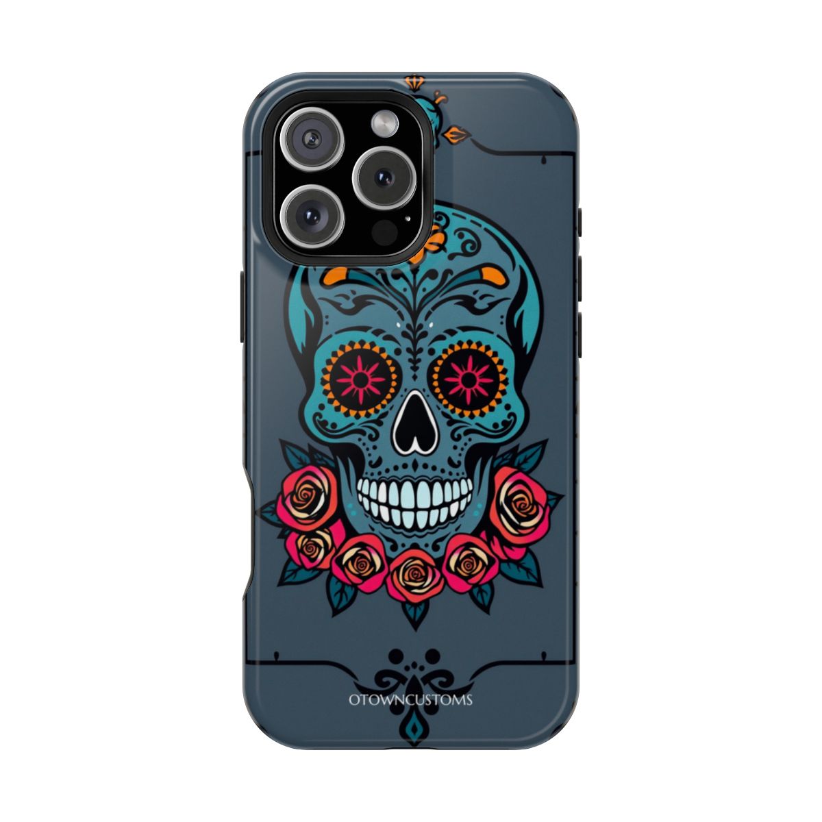 Charcoal Rose Skull