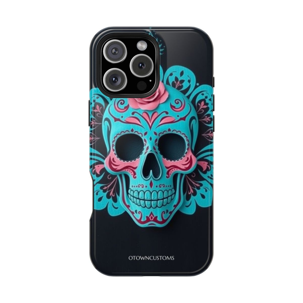 Teal Skull Rose