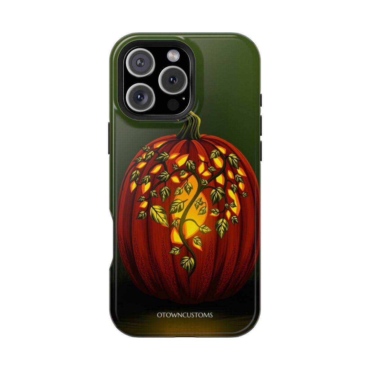 Pumpkin with Glowing Vine Patterns