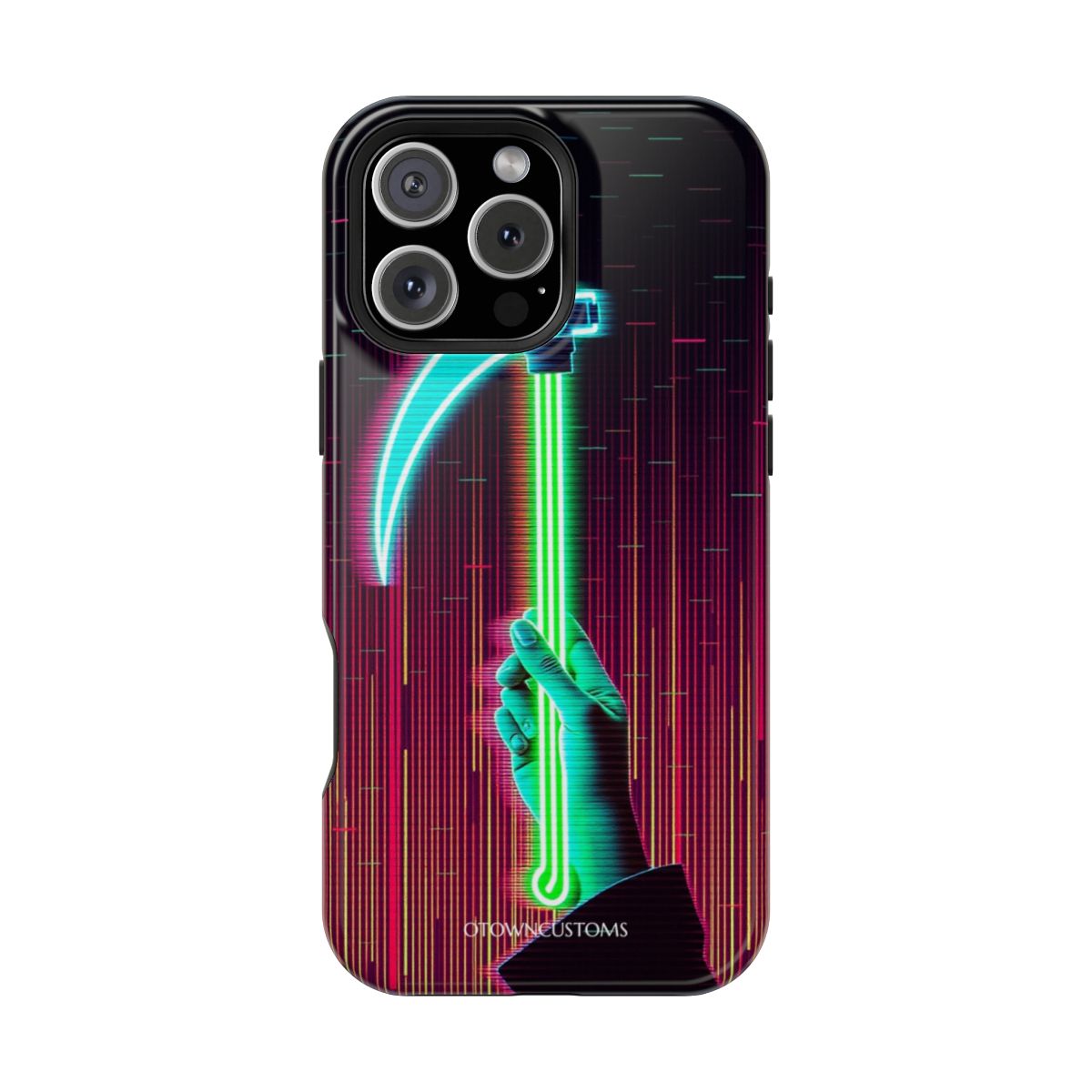 Glitchy Neon Scythe Hand