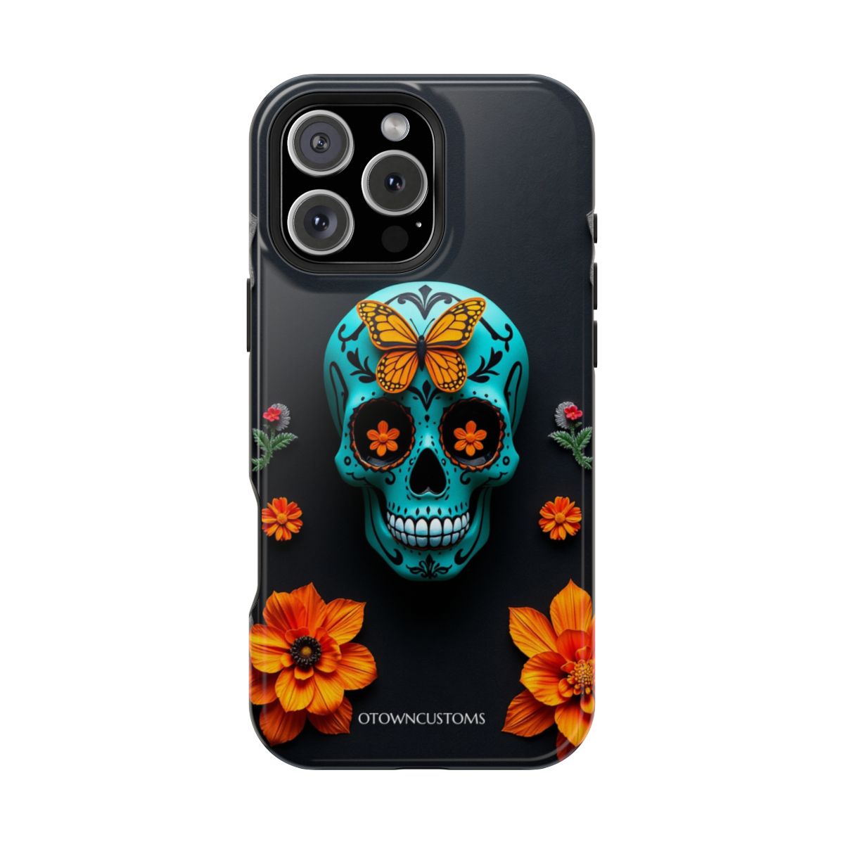 Phone Case: Teal Butterfly Skull