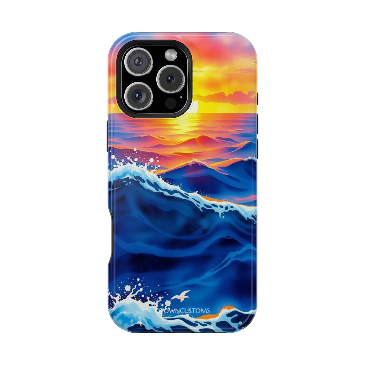 Vibrant Sunset Waves Retro Ocean