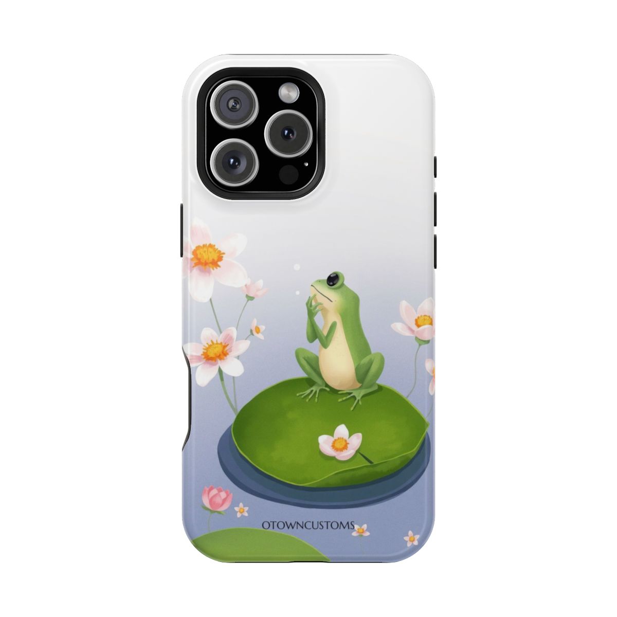 Watercolor Frog Flowers Quirky Reflective Art