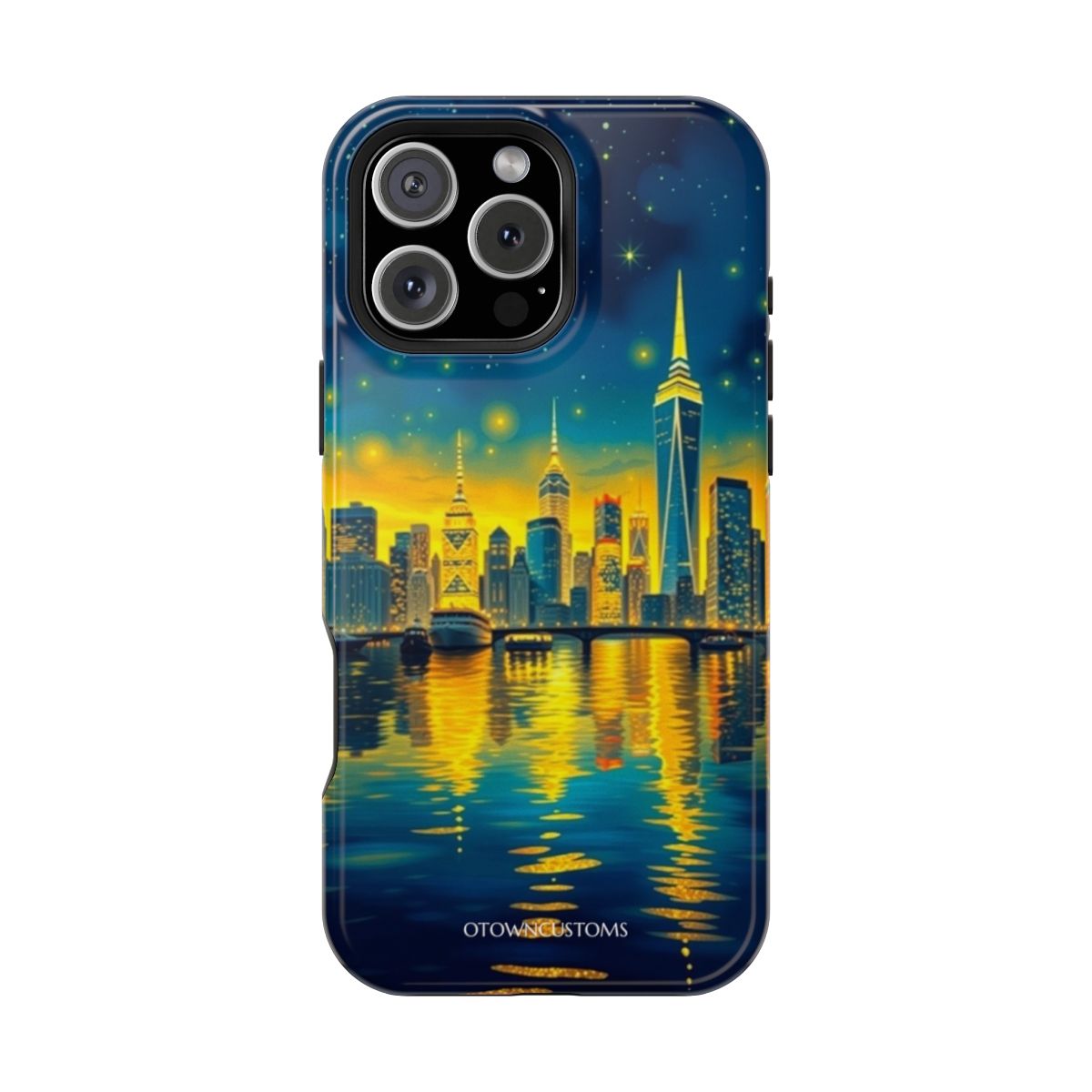 Mystical City Night Reflection