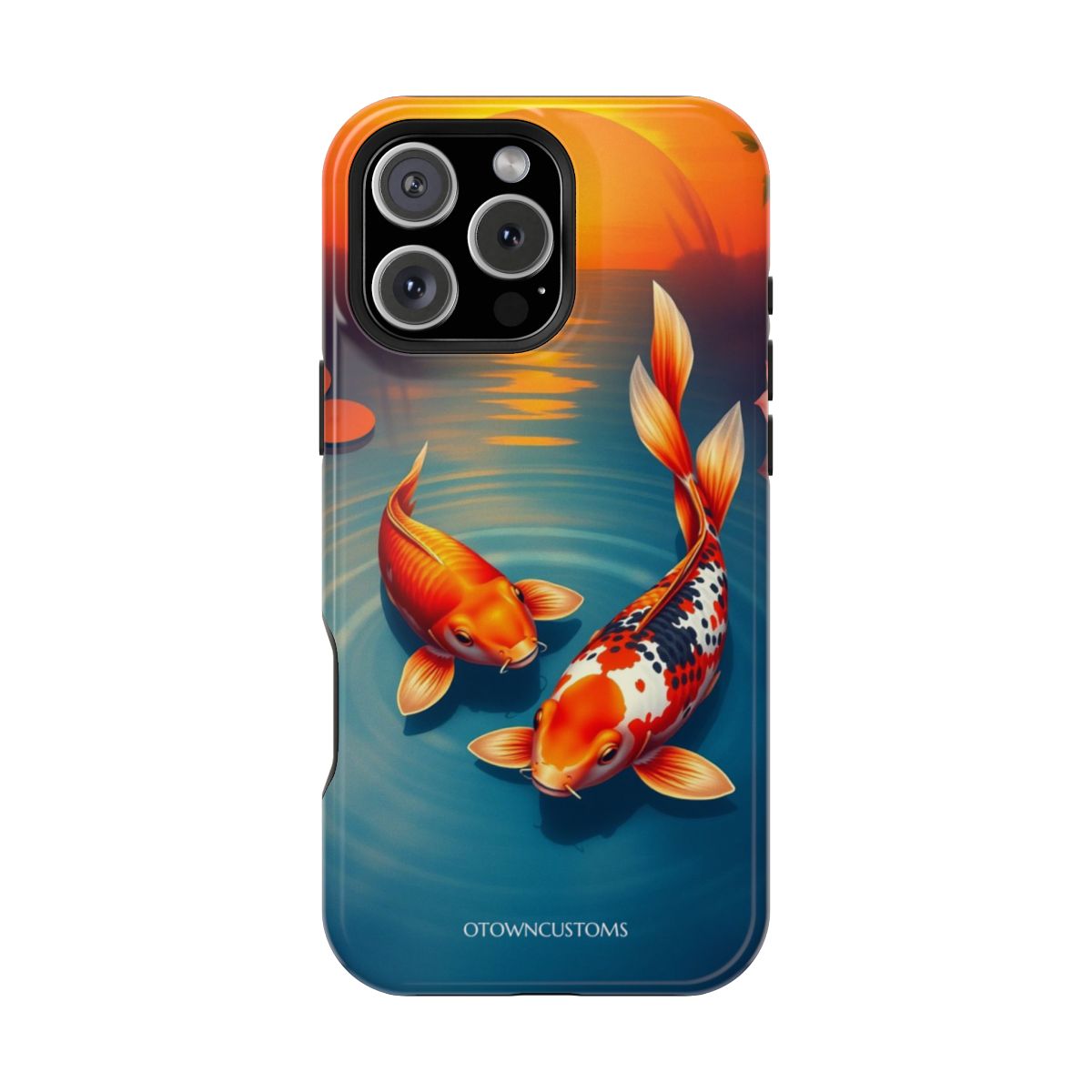 Vibrant Koi Sunset Sunset Koi Pond