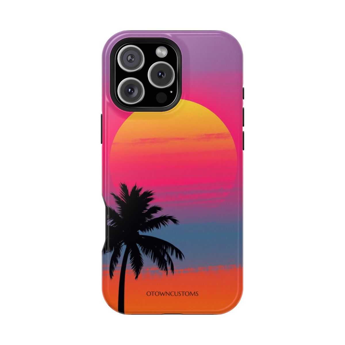 Vaporwave Sunset Palm Silhouette