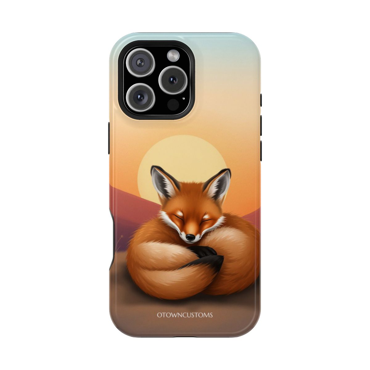 Cute Sleeping Fox Cub Digital Illustration