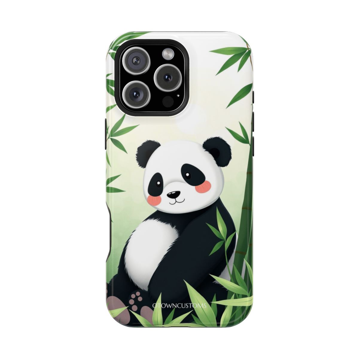 Playful Panda Cartoon Bamboo