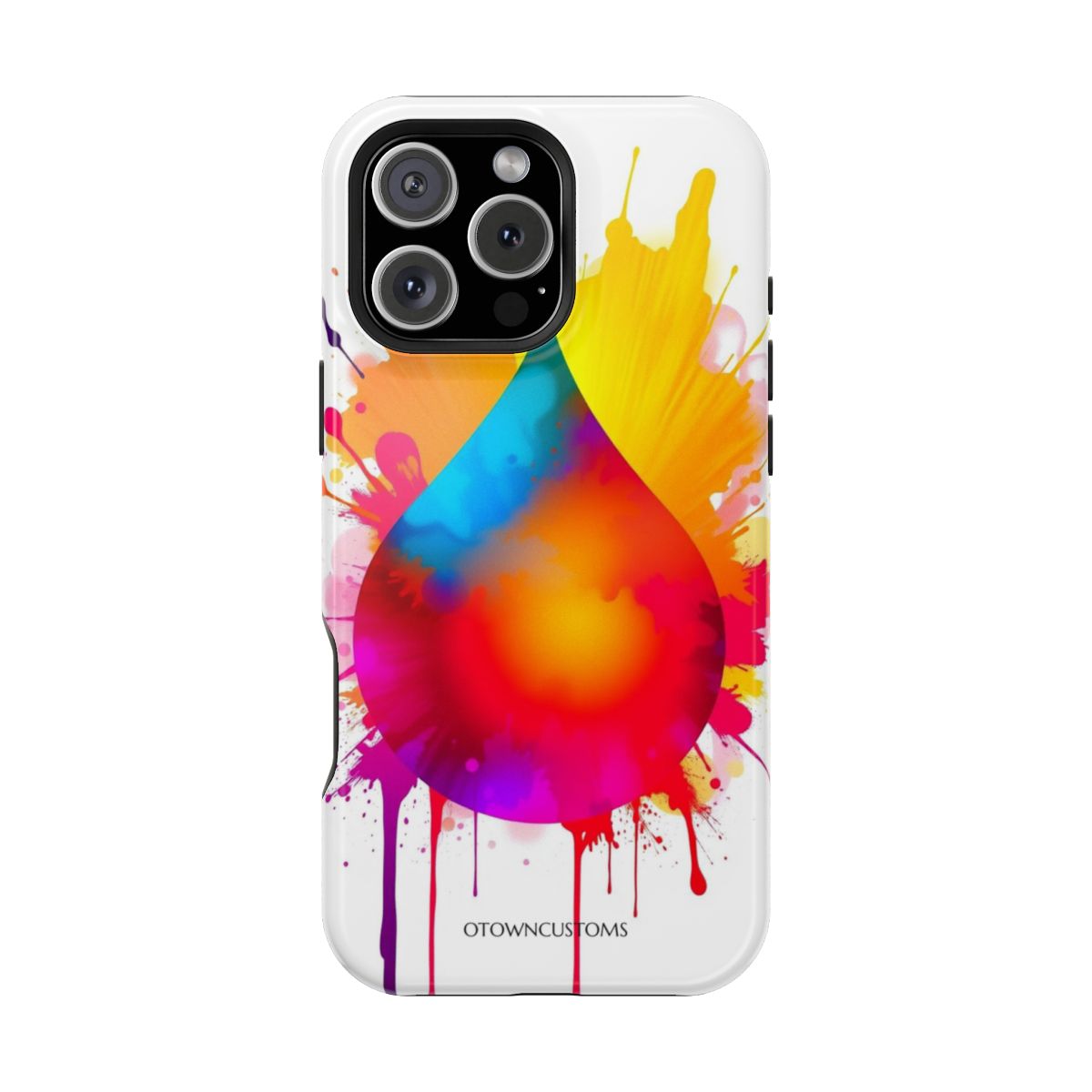 Abstract Neon Drip Paint Splatter