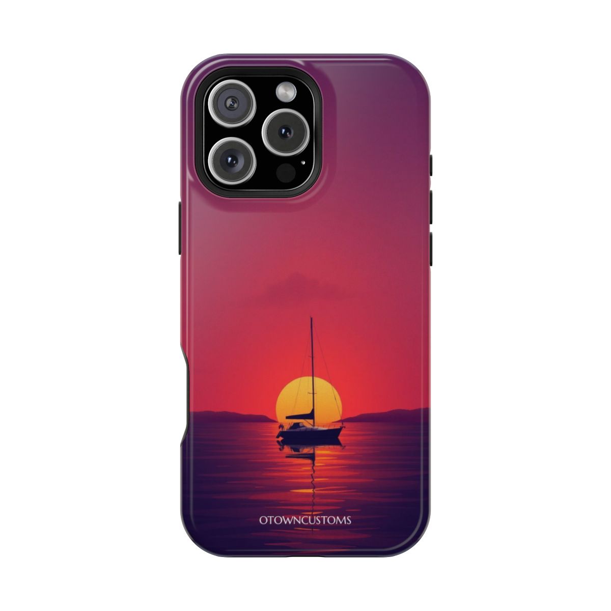 Sunset Silhouette Sailboat Minimalist