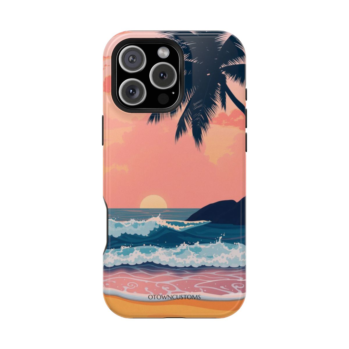 Sunset Beach Waves Serenity