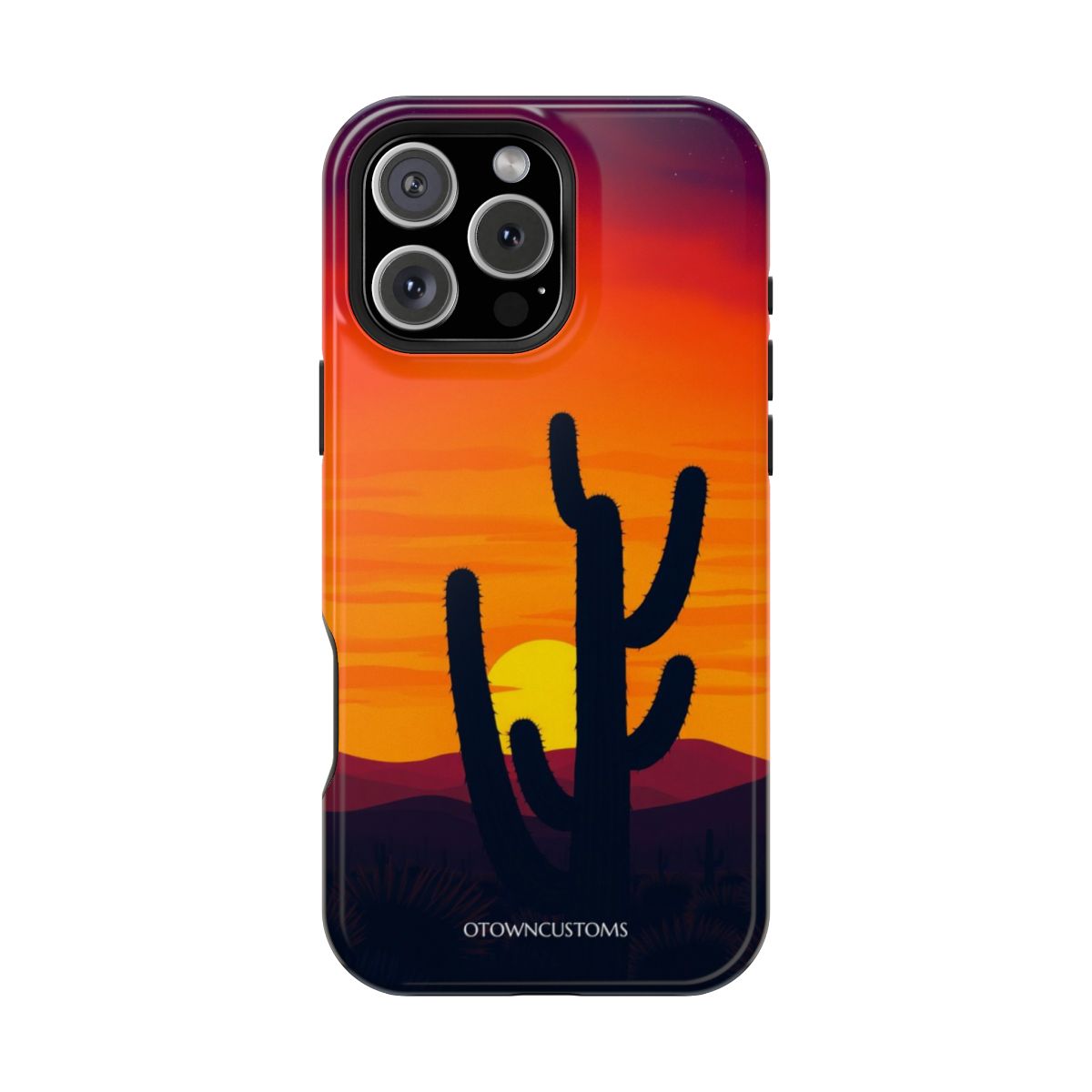Desert Cactus Sunset Silhouette
