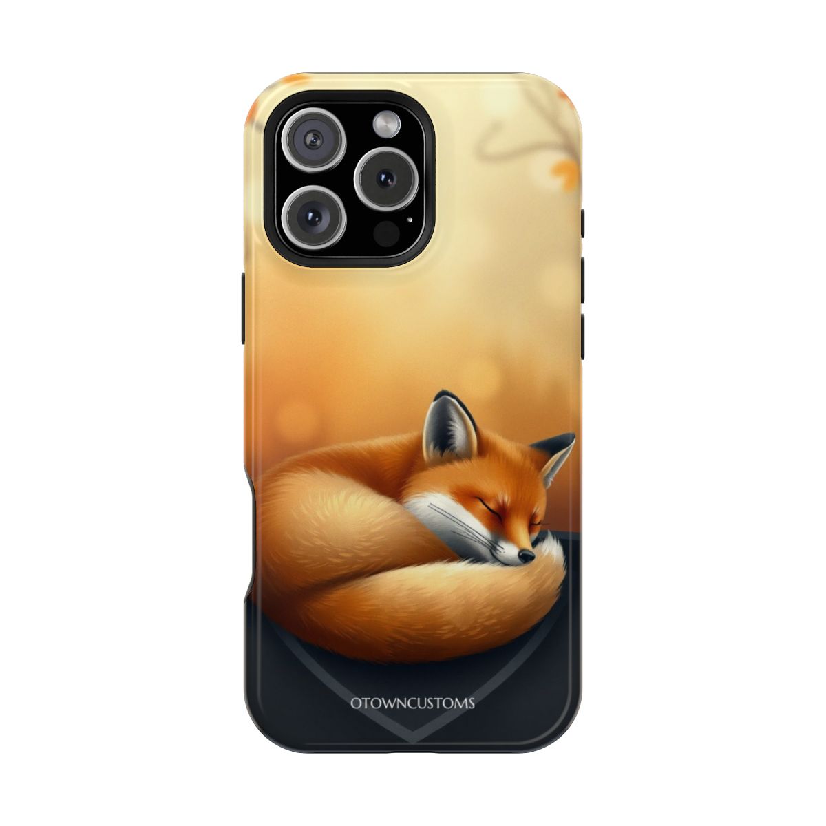 Stylized Digital Painting Cozy Autumn Fox