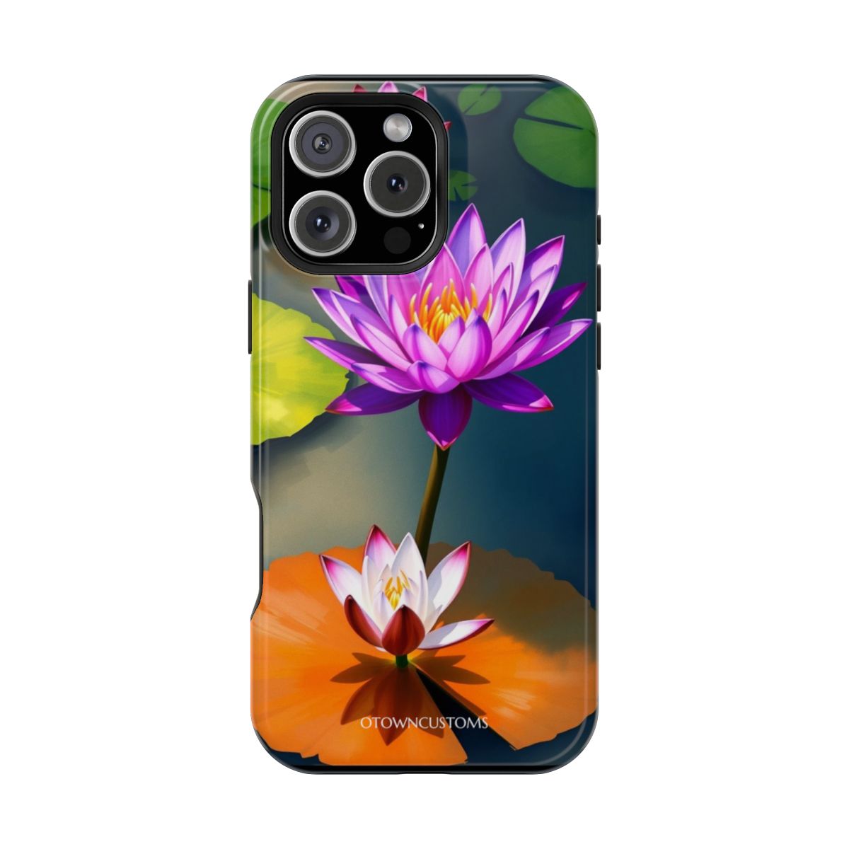 Blooming Water Lily Pond Stylized Watercolor