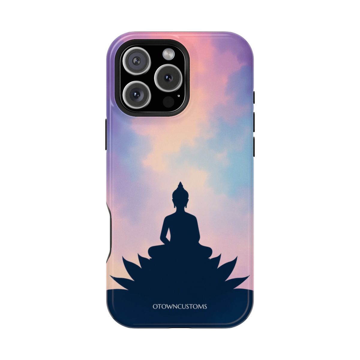 Buddha Silhouette Sunset Meditative Lotus Pose