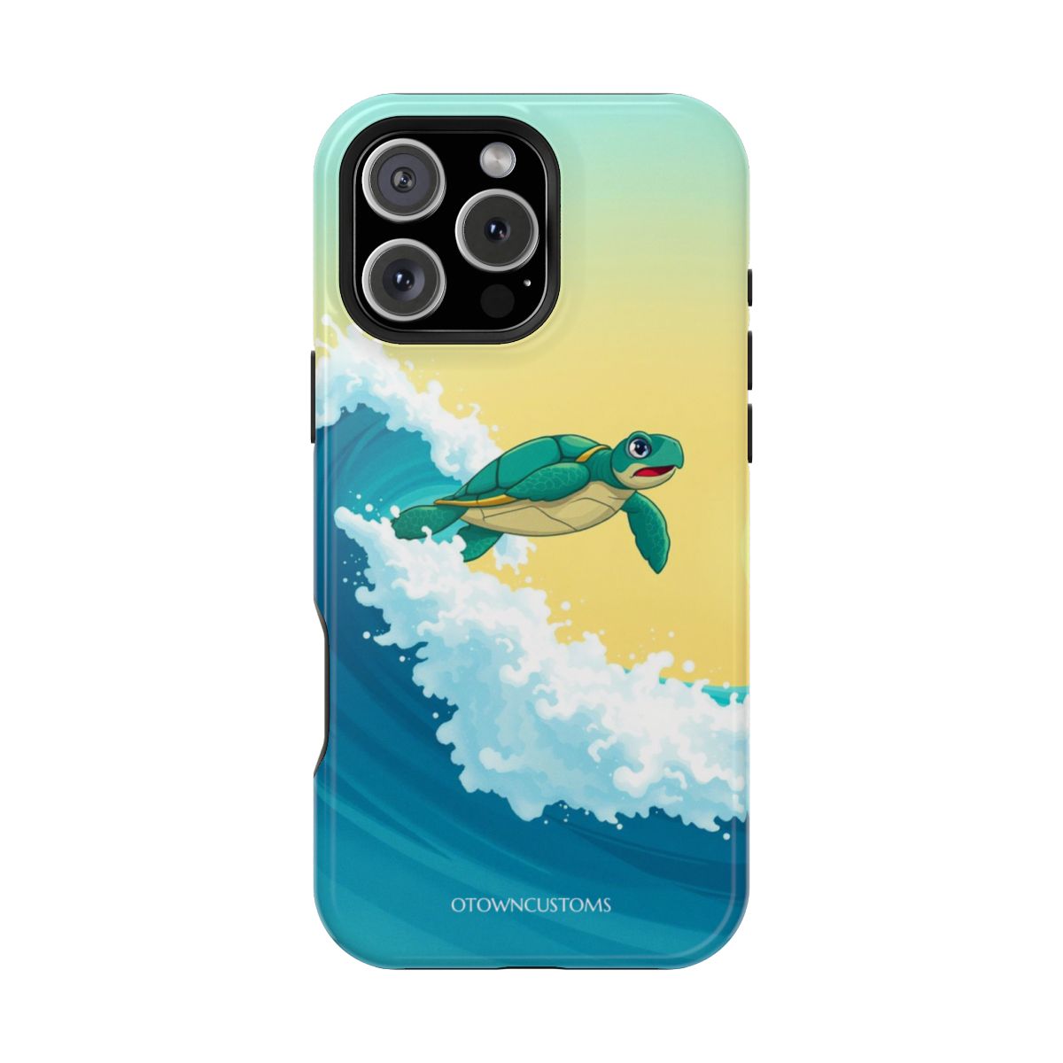 Cartoon Ocean Wave Turtle Ride