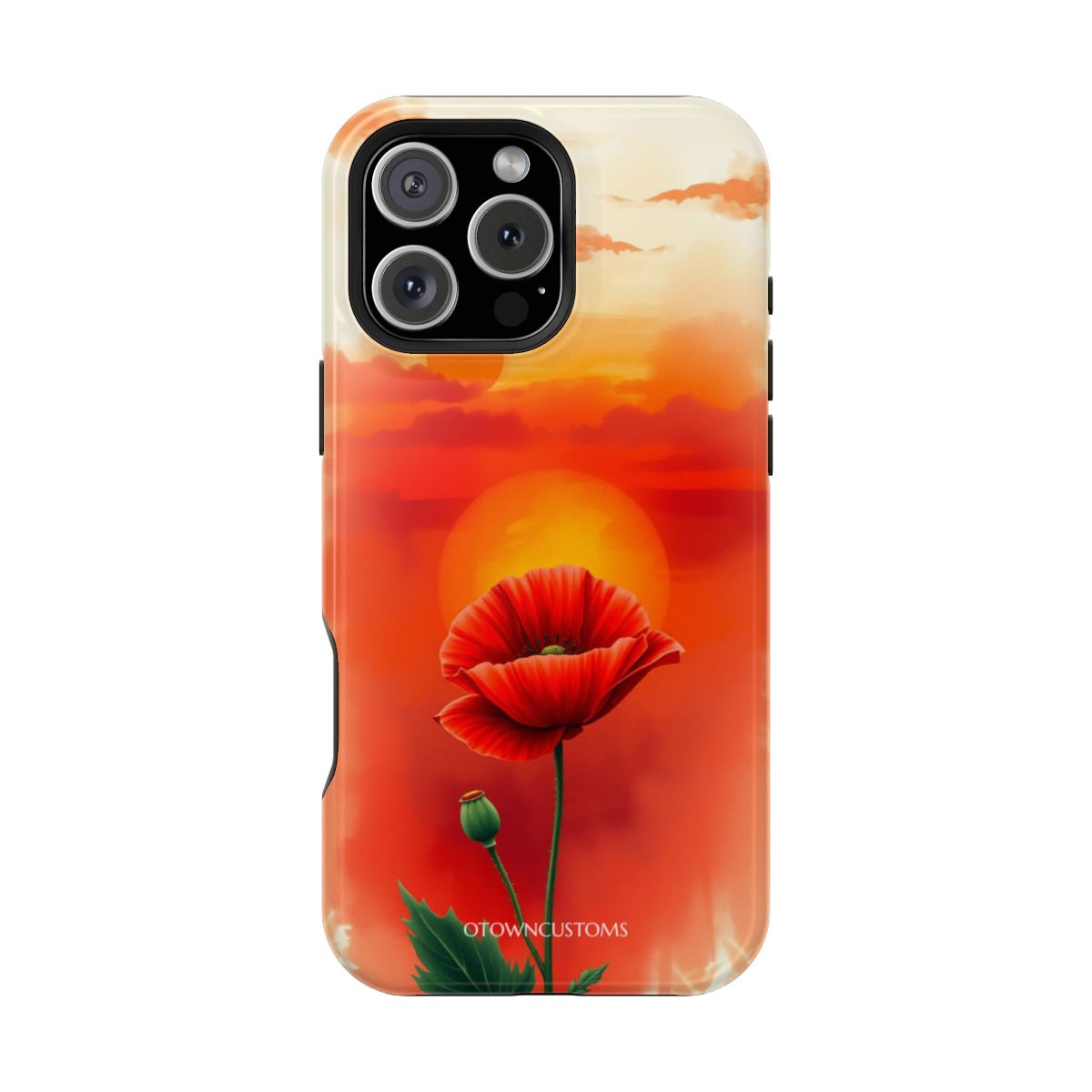 Painterly Sunset Floral Crimson Bloom