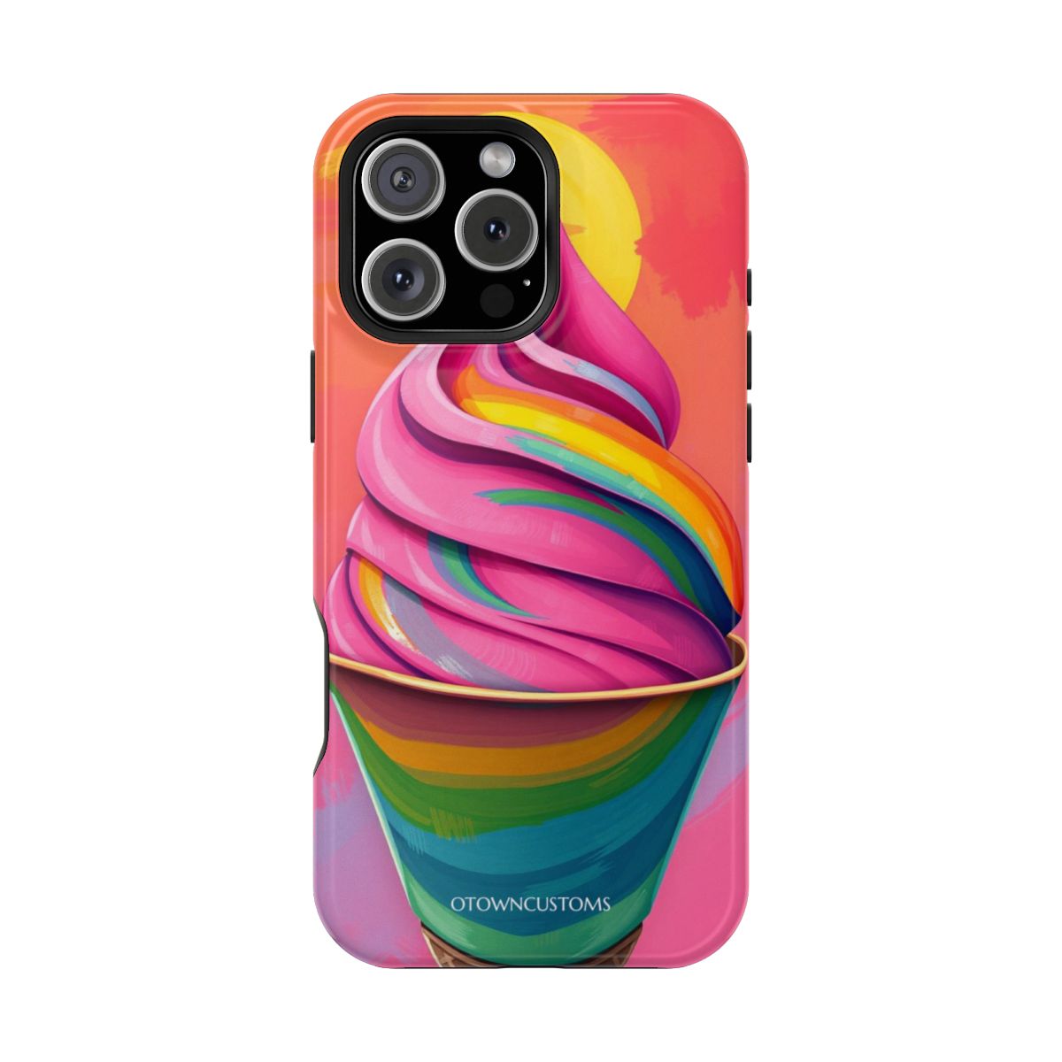 Rainbow Sherbet Swirl Vibrant Cartoon