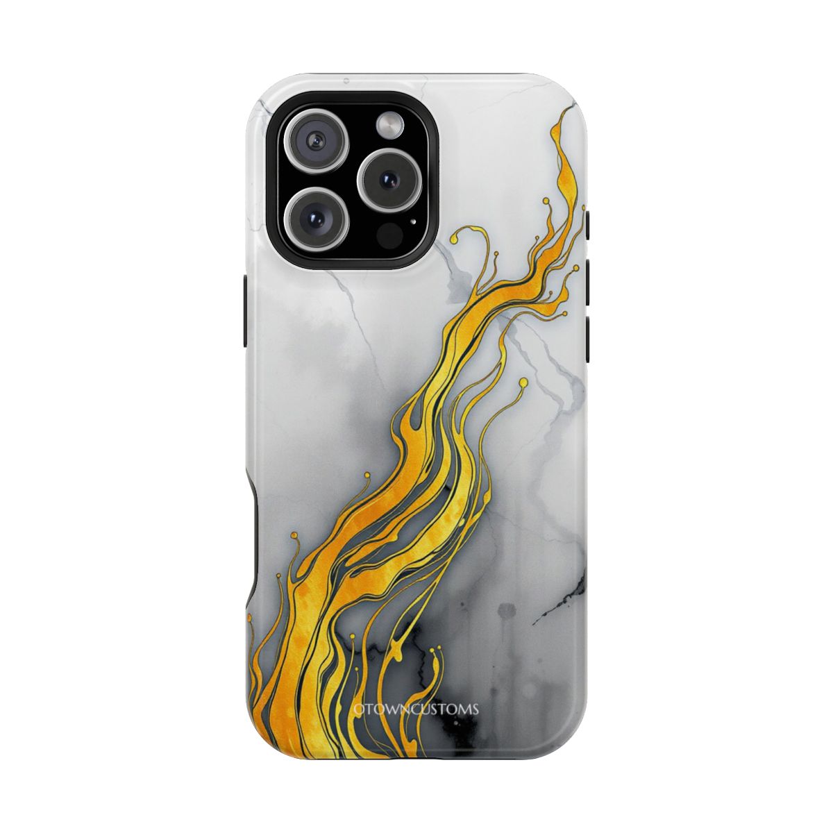 Abstract Fluid Gold Ink Splash Marble