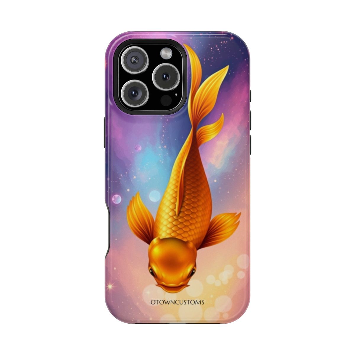 Golden Galactic Koi Through Nebula