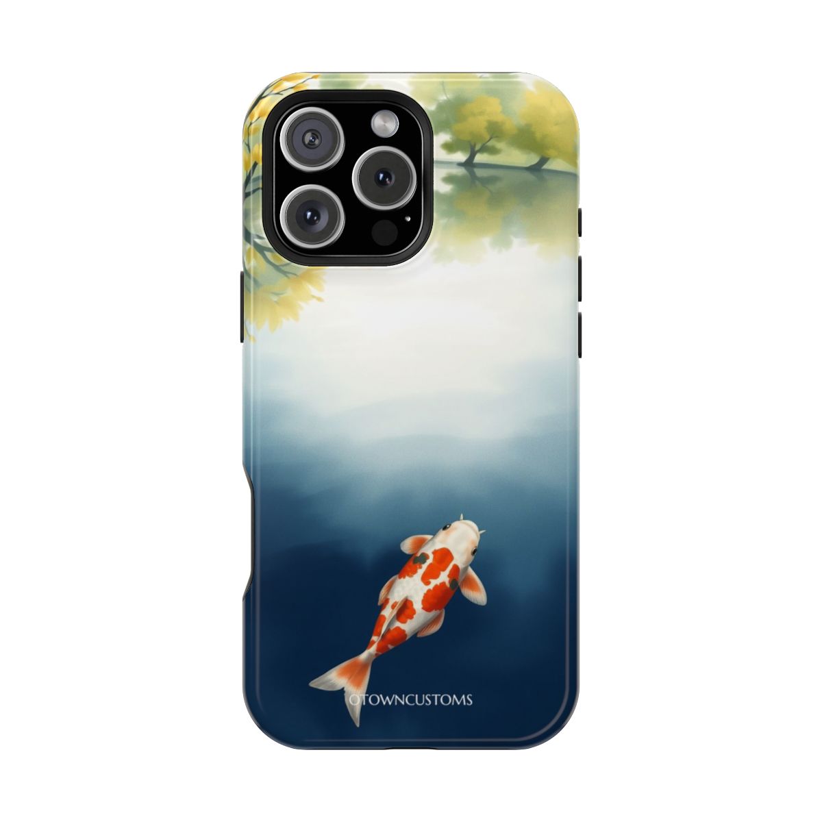 Watercolor Tranquil Koi Pond Reflection