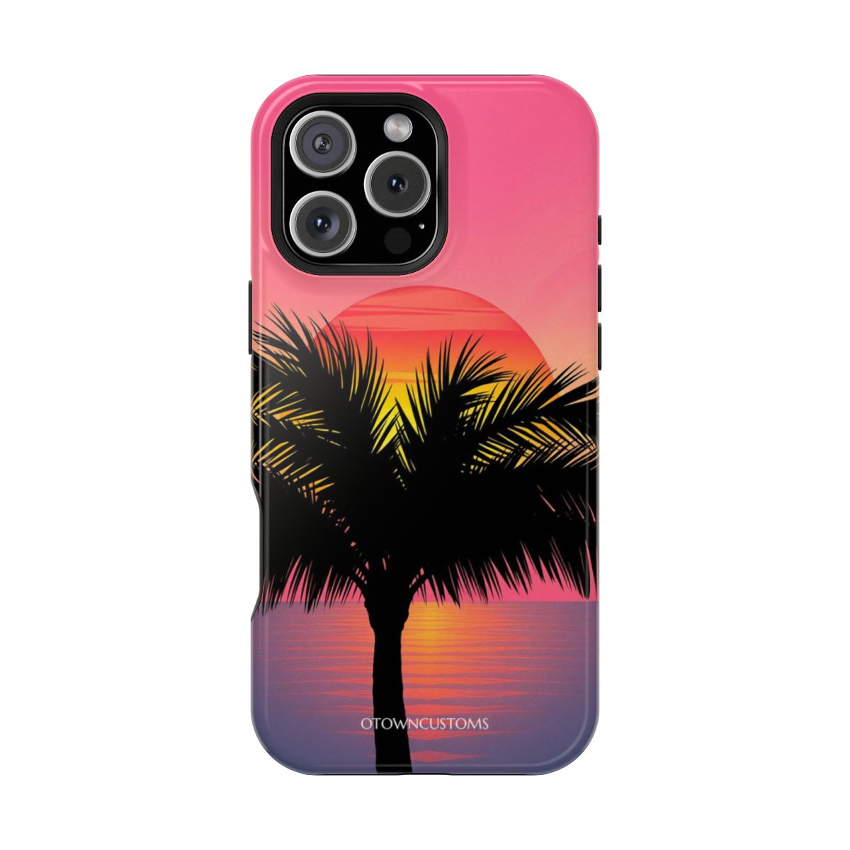 Retro Sunset Palm Silhouette