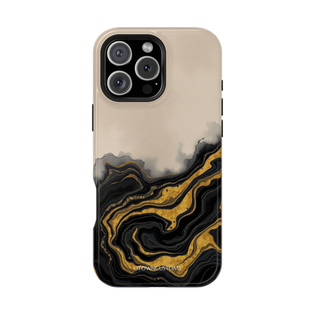 Modern Abstract Black Gold Marble
