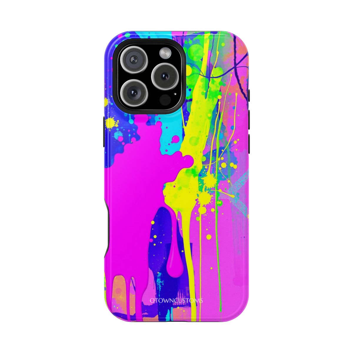 Abstract Neon Drip Paint