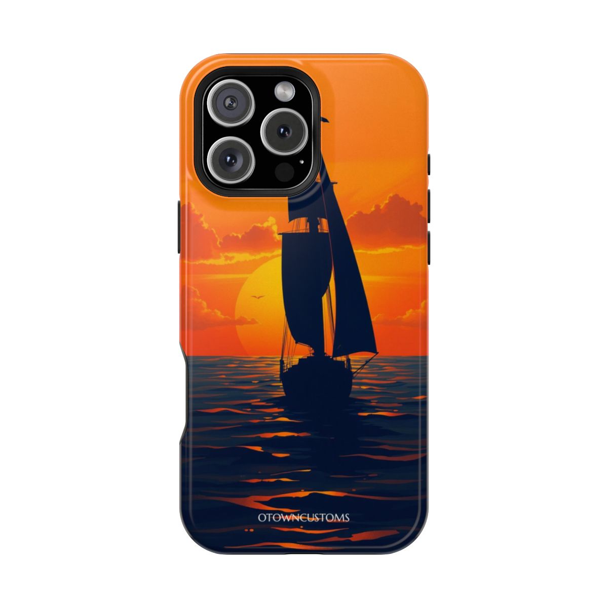 Sunset Sailing Ship Silhouette Voyage