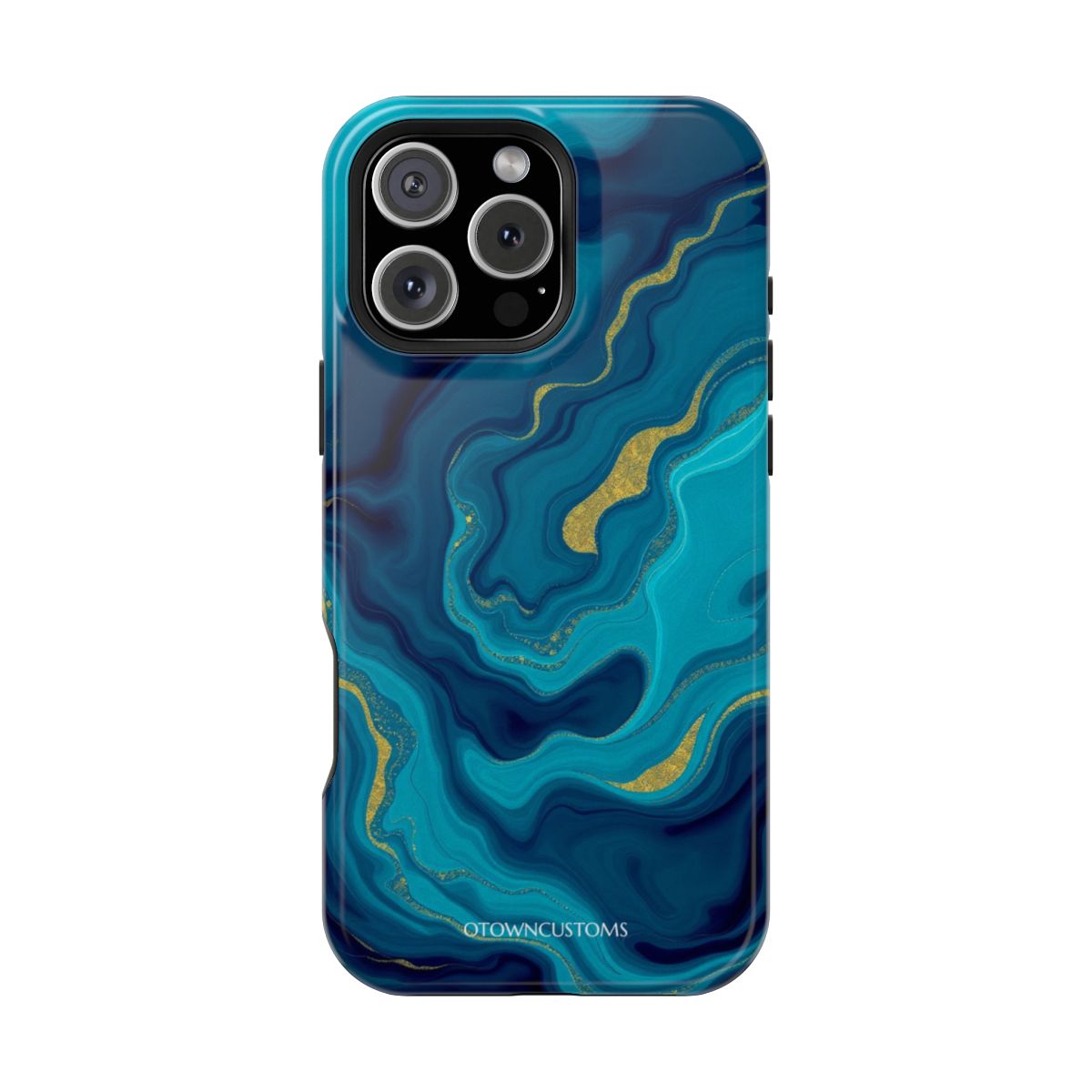 Abstract Ocean Depths Liquid Marble Gold