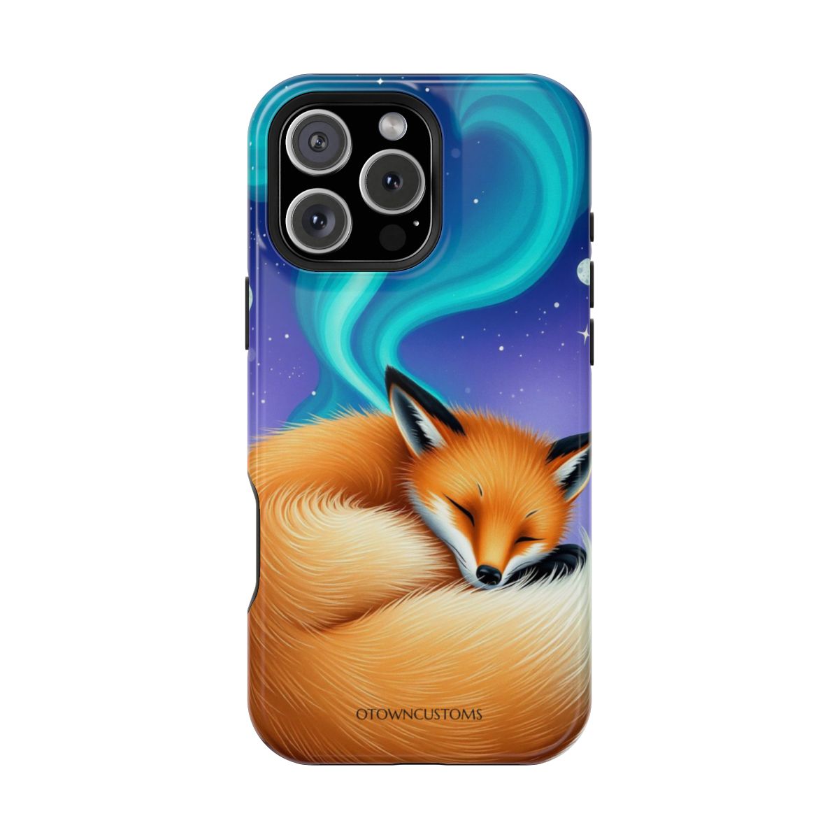 Sleeping Fox Aurora Whimsical Fantasy Art
