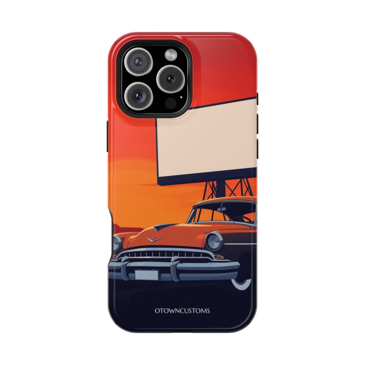 Retro Sunset Drive Flat Illustration