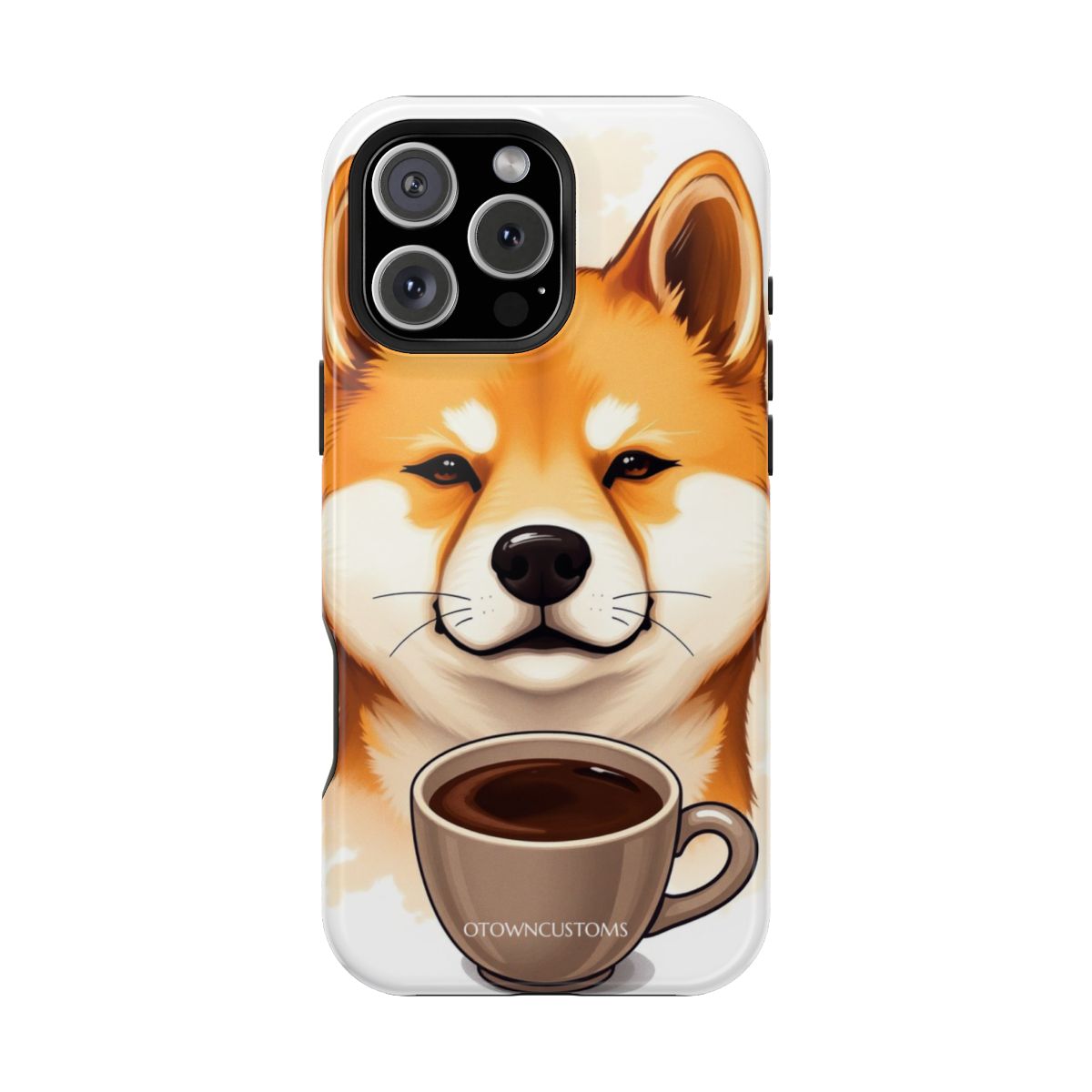 Cute Shiba Inu Coffee Illustrated Dog