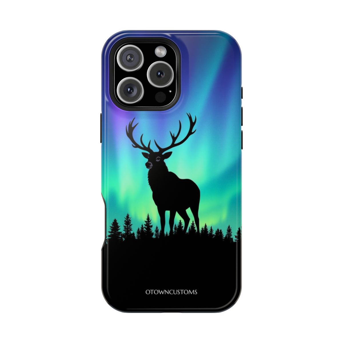 Northern Lights Forest Silhouette