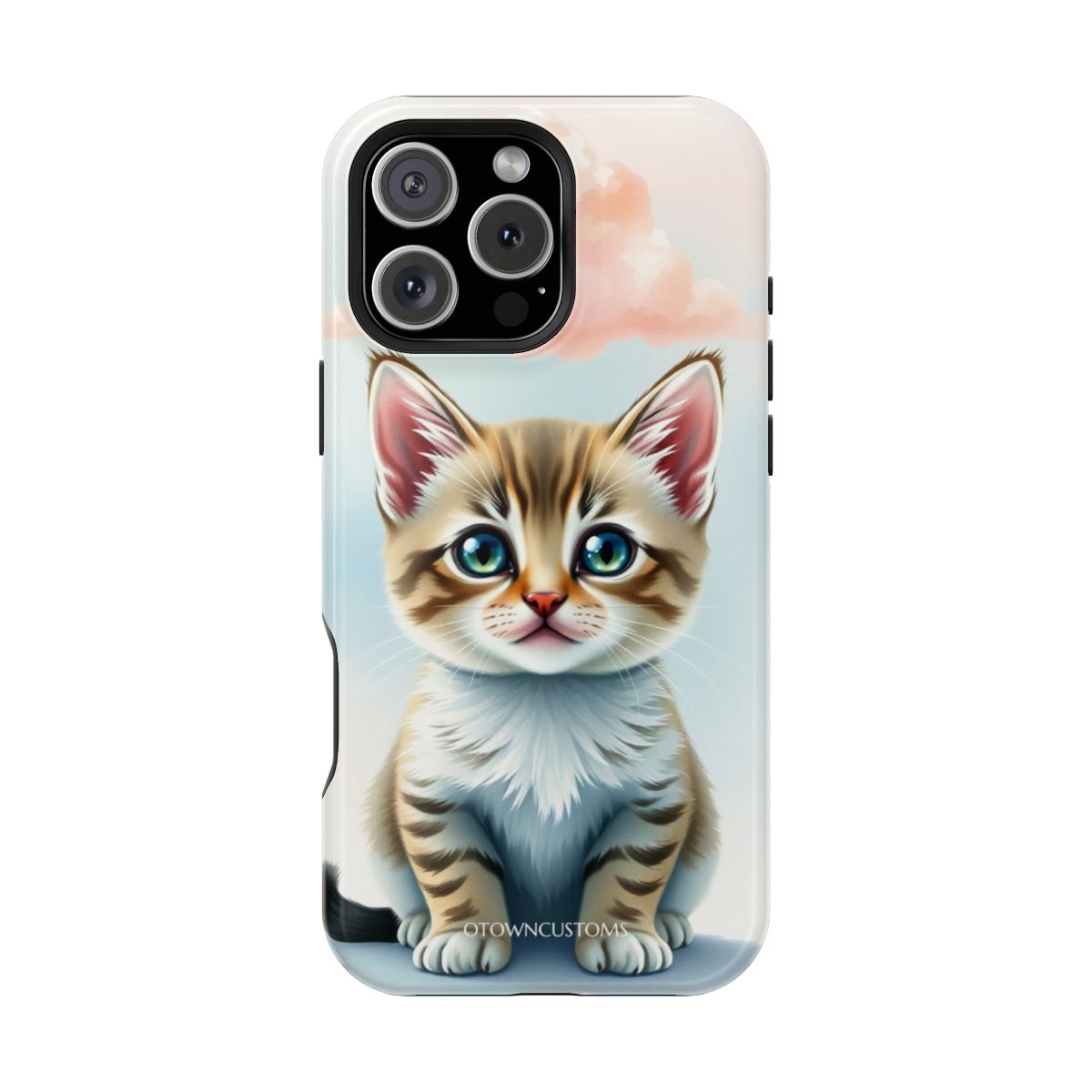 Watercolor Kitty Portrait Cute Animal Cartoon