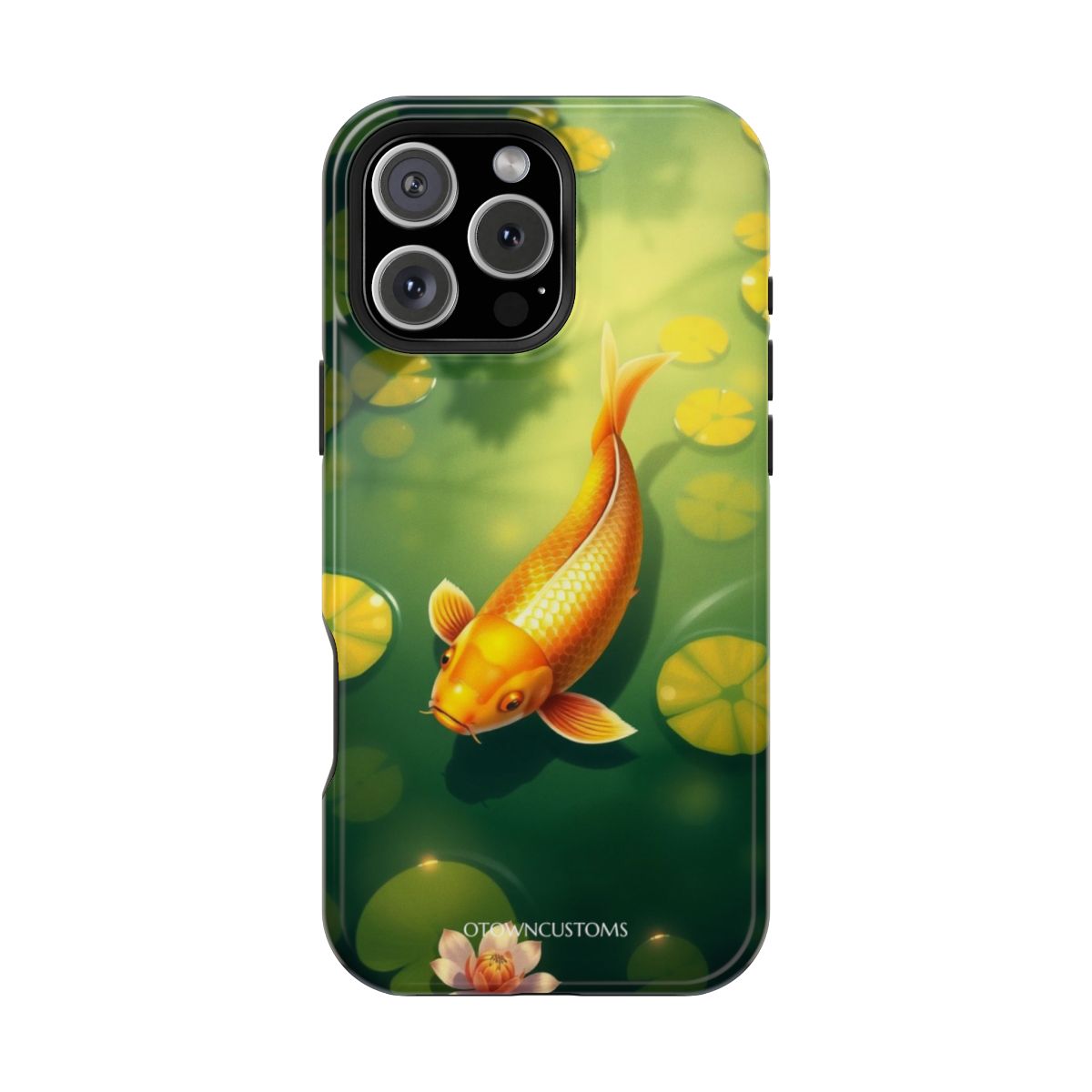 Serene Golden Koi Pond Reflection