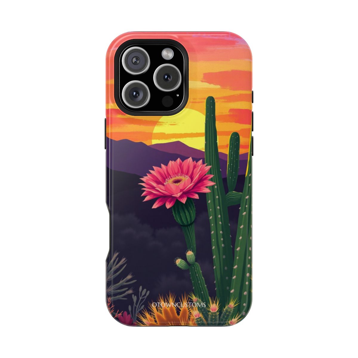 Stylized Desert Sunset Cactus